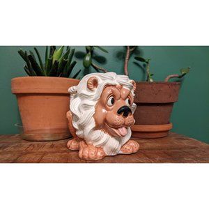 Vintage Leo the Lion Planter With Basket - Artmark, Made in Japan